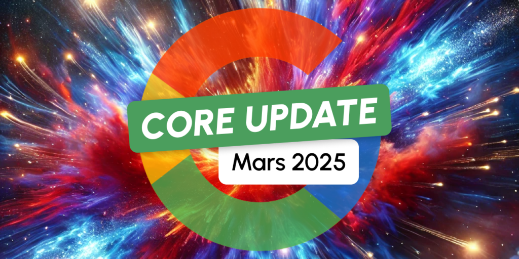 Illustration de la mise à jour Google Core Update de mars 2025, impactant le référencement naturel (SEO).