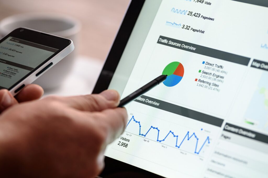 Graphique de trafic issu d’un audit SEO pour une petite entreprise